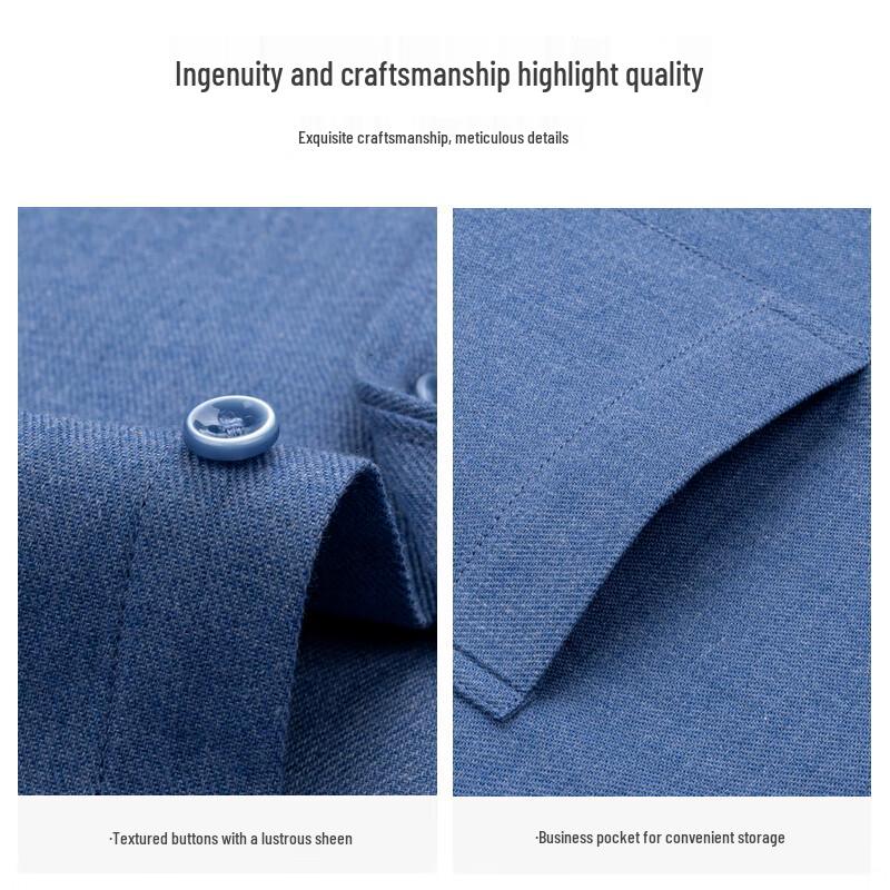 Romon Men's Brushed Cotton Business Long Sleeve Shirt