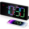 New Arrival RGB Digital Clock LED Display Alarm Clock Adjustable Volume and Brightness Table Clock for Living Room Bedroom