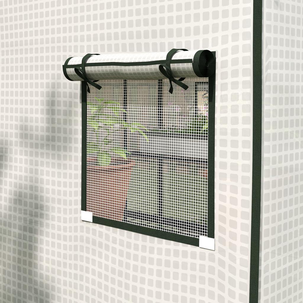 Greenhouse Replacement Cover, 140 x 143 x 190 cm, Window, UV-Resistant Zippered Door
