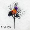 1 Stück Festivals Einzelzweig Halloween Dekoration Zweige Kunstblume Ornament Kürbis Garten