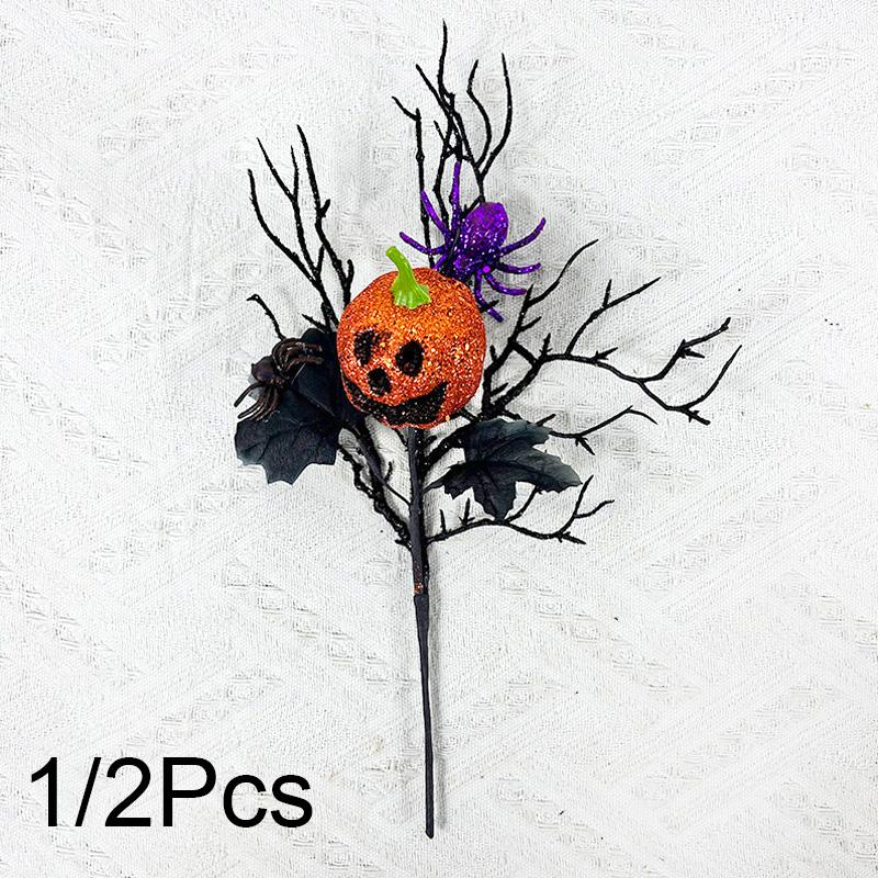 1 Stück Festivals Einzelzweig Halloween Dekoration Zweige Kunstblume Ornament Kürbis Garten