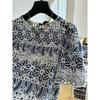 Summer Lace Hollow Out Short Sleeve Round Neck Blouse Women Elegant Embroidery Loose Fit Youthful Shirt