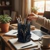 Cool Art Vintage 3D Printed Pen Holder Unique Hollow-out Gothic Pen Holder Creative Desk Organizer Office
