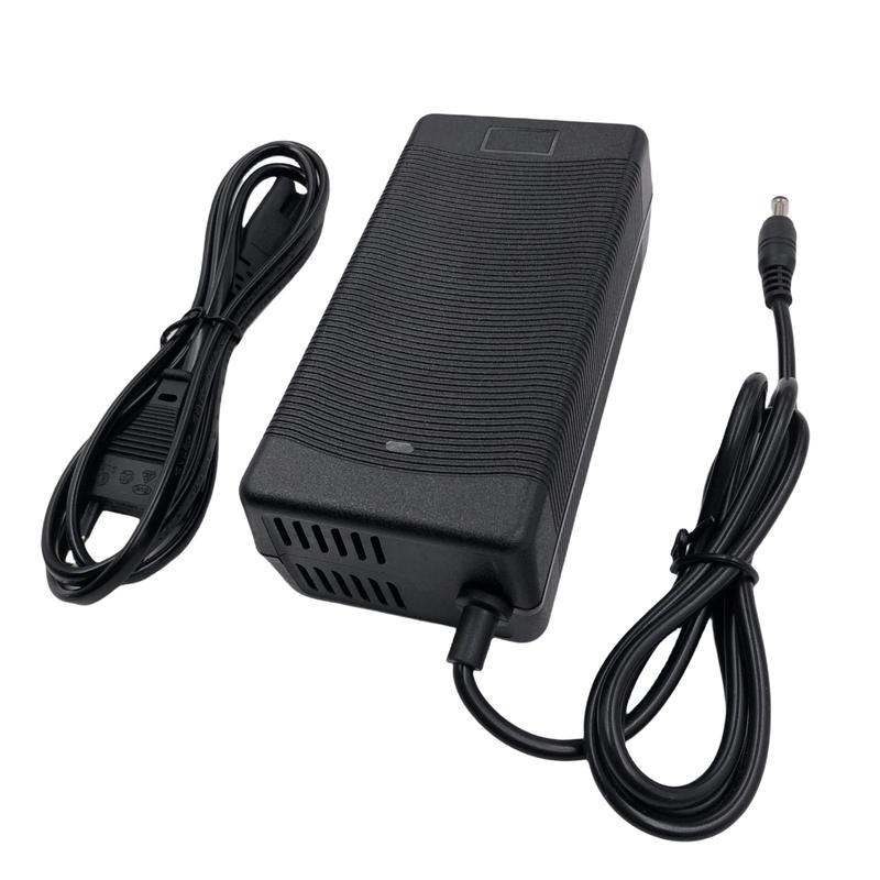 58.8V 2A Charger with GX16-3 Pin DC5.5 XLR Plug, Power Adapter for 52V Li-ion Battery Input 100-240V