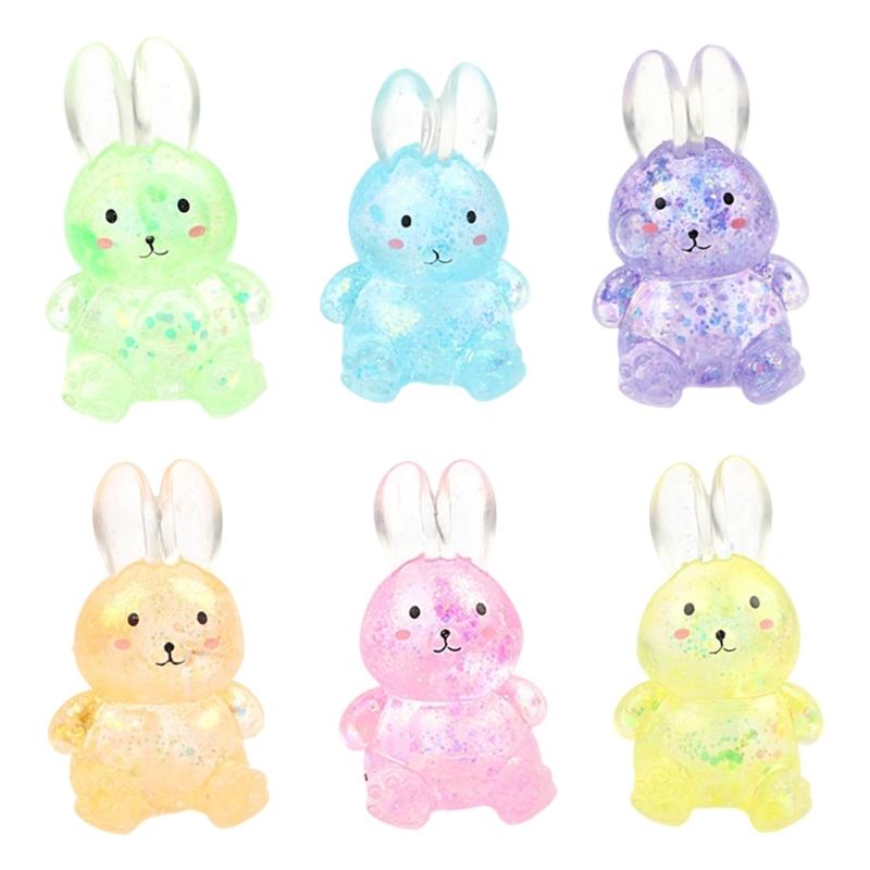 

Novelty Squeeze Toy Mellow Rabbit Glittering Soft Bounce Squeeze Rabbit for Kids Anxiety Reduce Teens Party Supplies 1