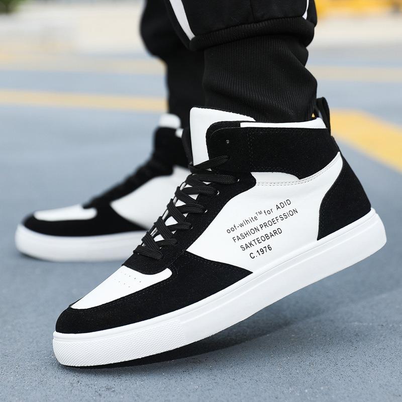 Fashion Trendy Youth High Top Casual Shoes for Men Platform Shoes Autumn New Student Boards Shoes Outdoor Wear-resiatant Tennis Sneakers