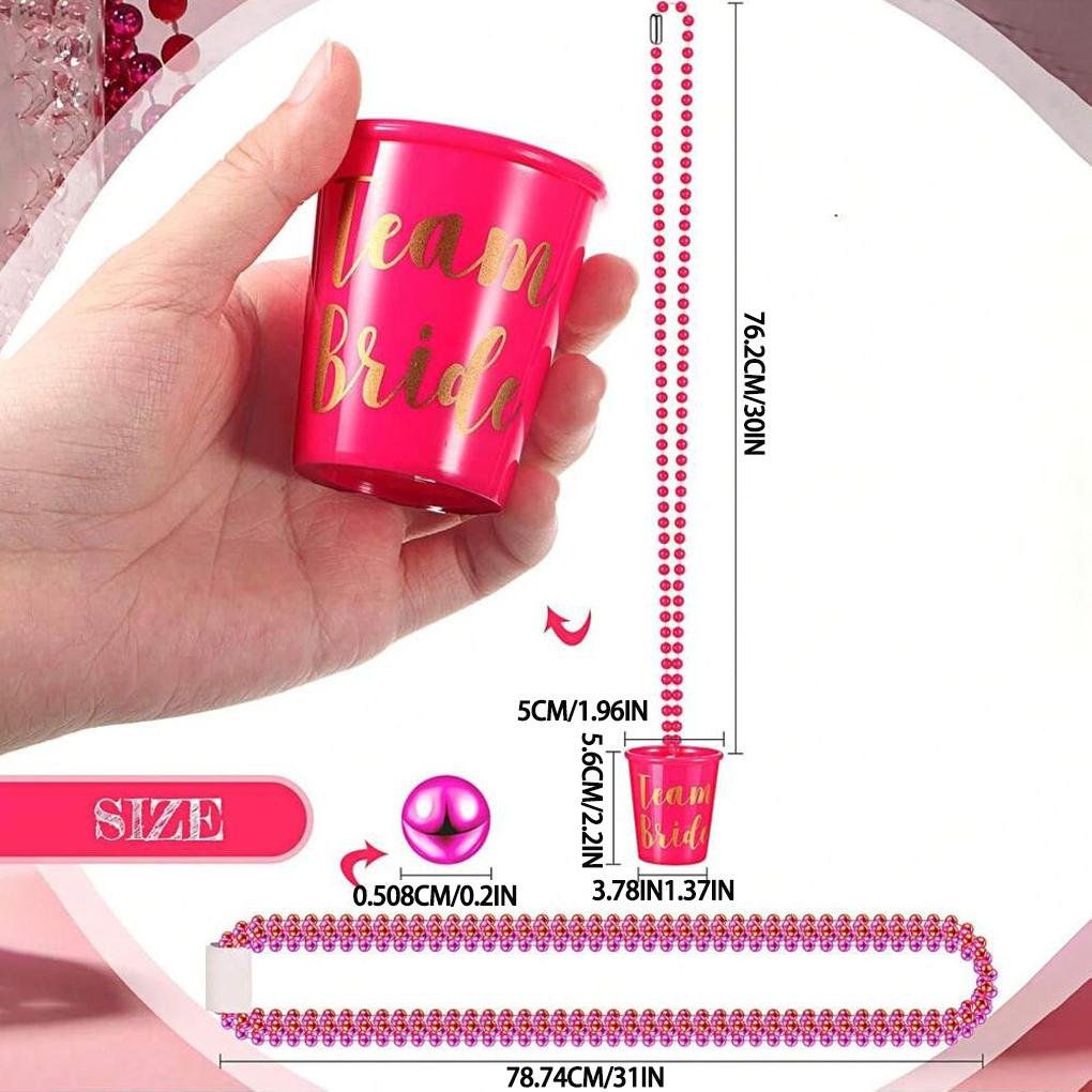 12pcs ABS Gold Foil Shot Glass Necklaces For Bachelorettes Party Decorations Bachelor Party Favors