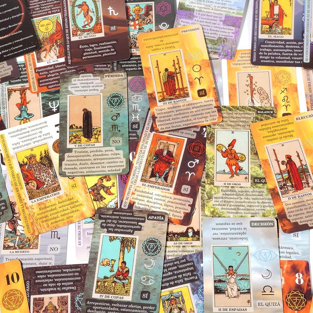 Lehnendes Tarot-Deck auf Spanisch, Verpackung in kleiner Schachtel, Exquisit und tragbar, Eine großartige Wahl zum Verschenken