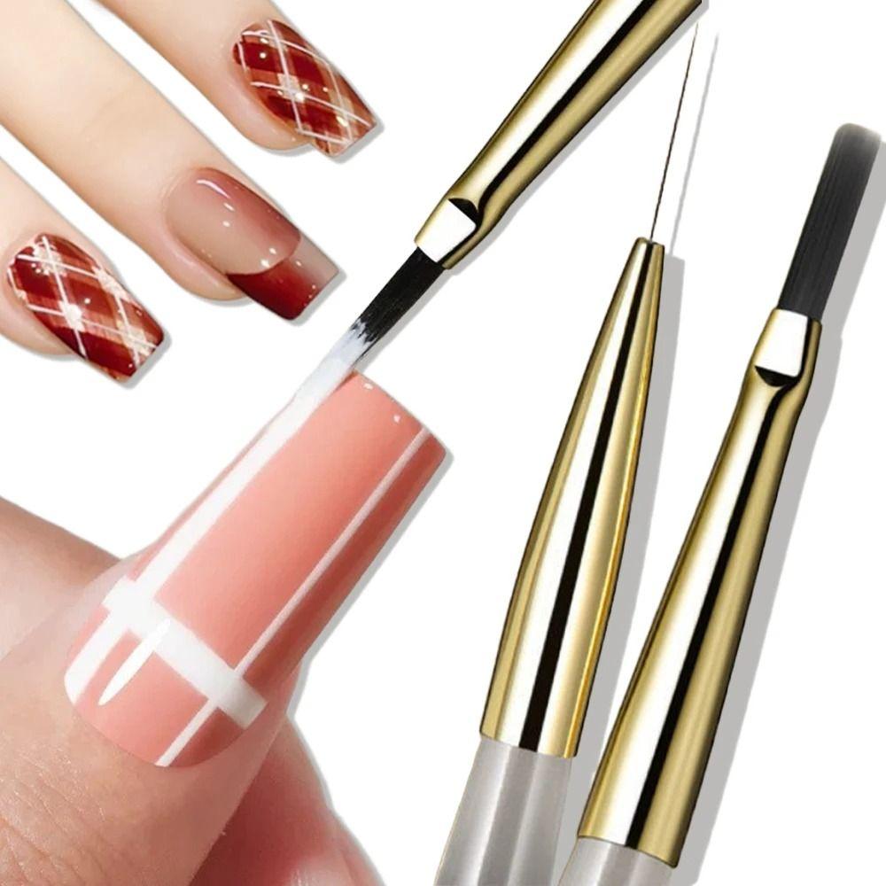 New French Plaid Nail Art Pen Professional Detail Nail Art Liner Brushes Nail Art Grid Pen for Gel Nail Polish