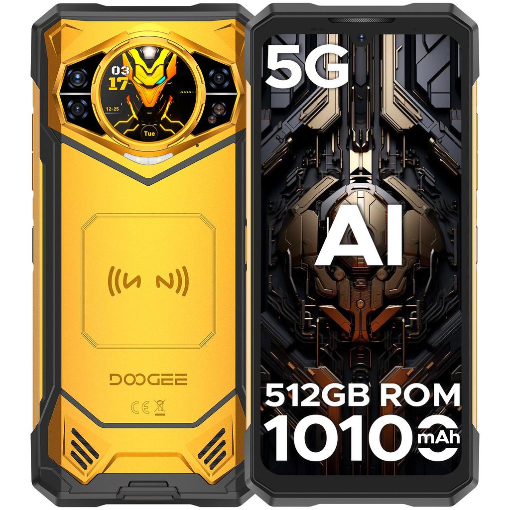 DOOGEE S200 X Odolný Smartphone 5G, 32GB+512GB(2TB), 1,32'' AMOLED zadní displej, 10100 mAh/33 W, 100 MP + 20 MP, 6,72'' FHD+ 120 Hz