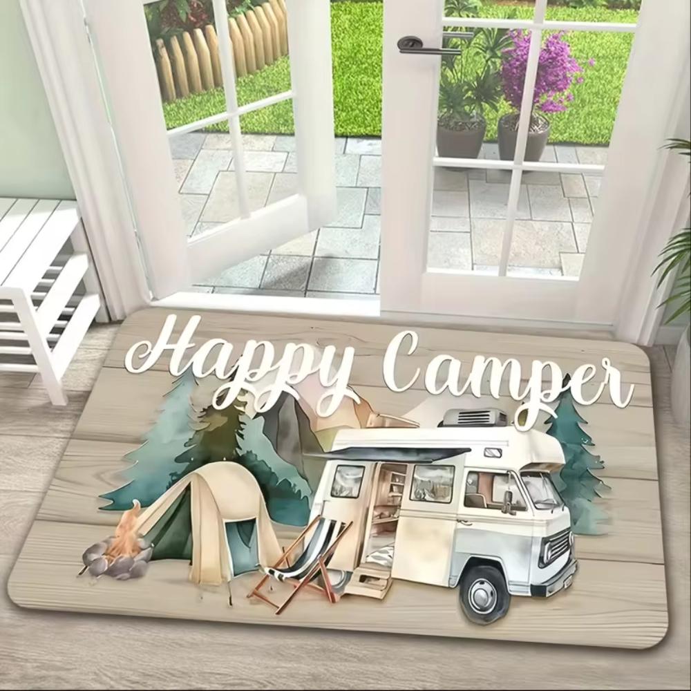 Welkom In Onze Camper  Deurmat, Antislip Absorberend Wasbare Vloerkleed voor Camper, Campingplek Kampeerliefhebbers 40x60cm 16x24inch