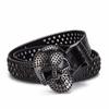 Jeans da Donna Fibbia Testa di Teschio Cintura con Strass Cintura Y2K Design con Borchie Lucide Cintura in PU Cintura con Diamanti Artificiali Cintura Punk Rock da Uomo