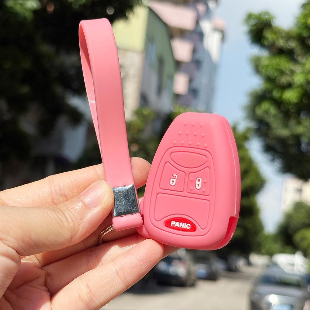 Car Key Caps Case Cover With Keychain Holder For Jeep Grand Cherokee Patriot Compass For Dodge Avenger Caliber For Chrysler 300c