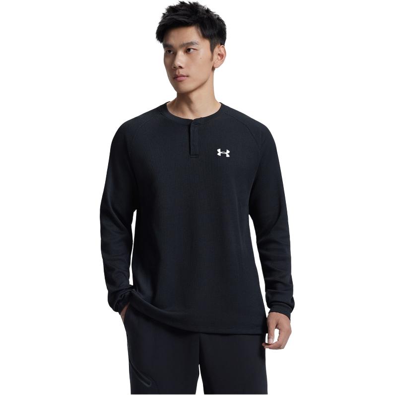 Under Armour T Shirts Men's Black 001 Henry Collar Moderate 6010174-001