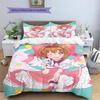 Cardcaptor Sakura Pattern Bedding Quilt Set Quilt Cover Pillowcase Home Decoration Gift (1 * Duvet Cover + 2 * Pillowcase, Without Core)
