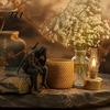Masked Ninja Figurine 3D Printed Sitting Figurine, Thinking Dark Shelf Sitter, Decorative Samurai Ornament for Home Office Bookshelf Table