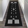 Airplane Runway Rug Sunset City Long Runner Rug Non Slip Washable Kitchen Mat Airport Light Scenic Hallway Entryway Carpet
