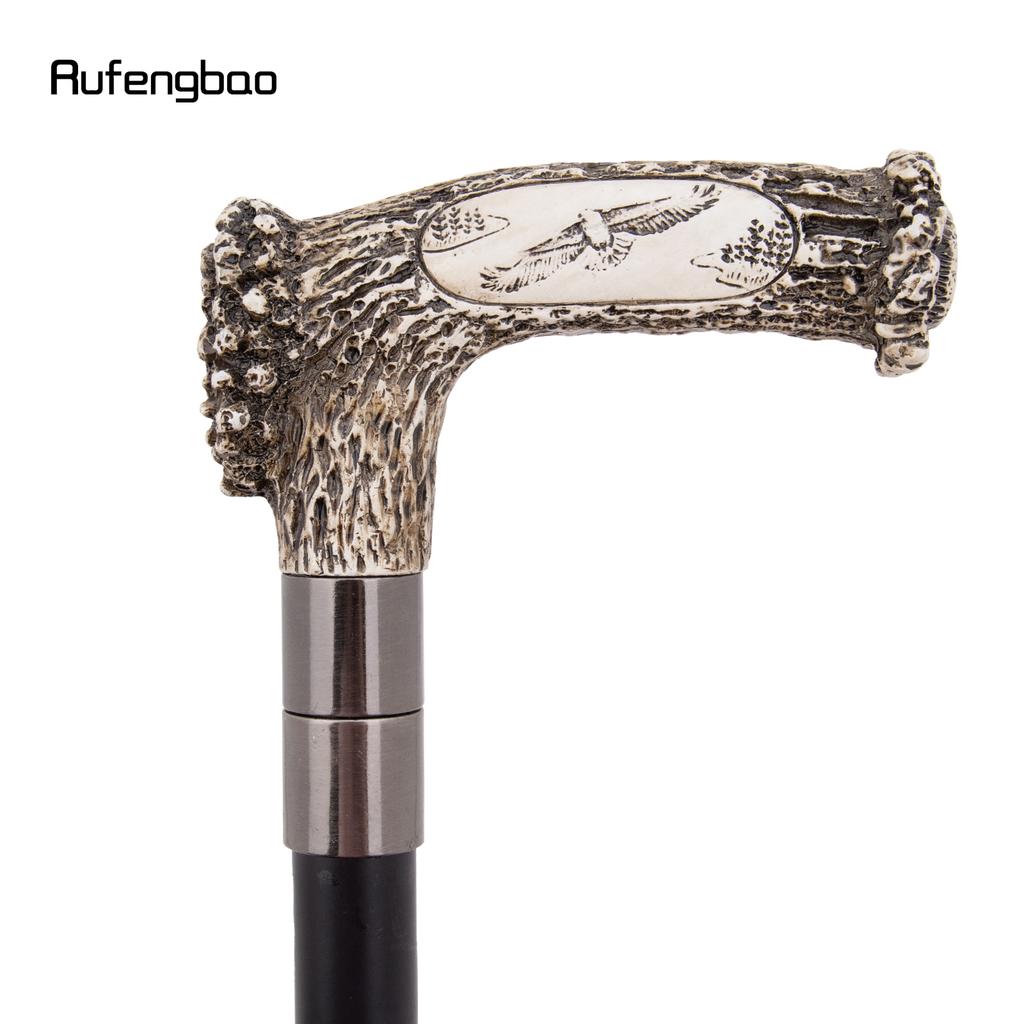 Silver Resin Eagle Tree Root Head Walking Cane Fashion Decorative Steel Stick Gentleman Elegant Cosplay Cane Knob Crosier 94cm