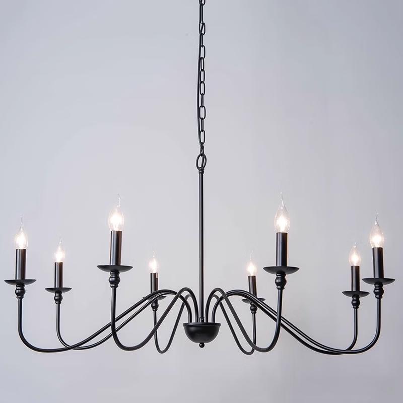 Oeny Modern Black 6-Head S-Tube Chandelier
