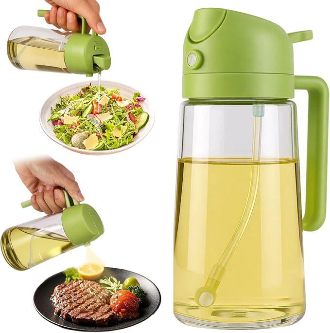 470ml Dual-Use Olive Oil Dispenser - Large Capacity Glass Bottle for Pouring & Spraying