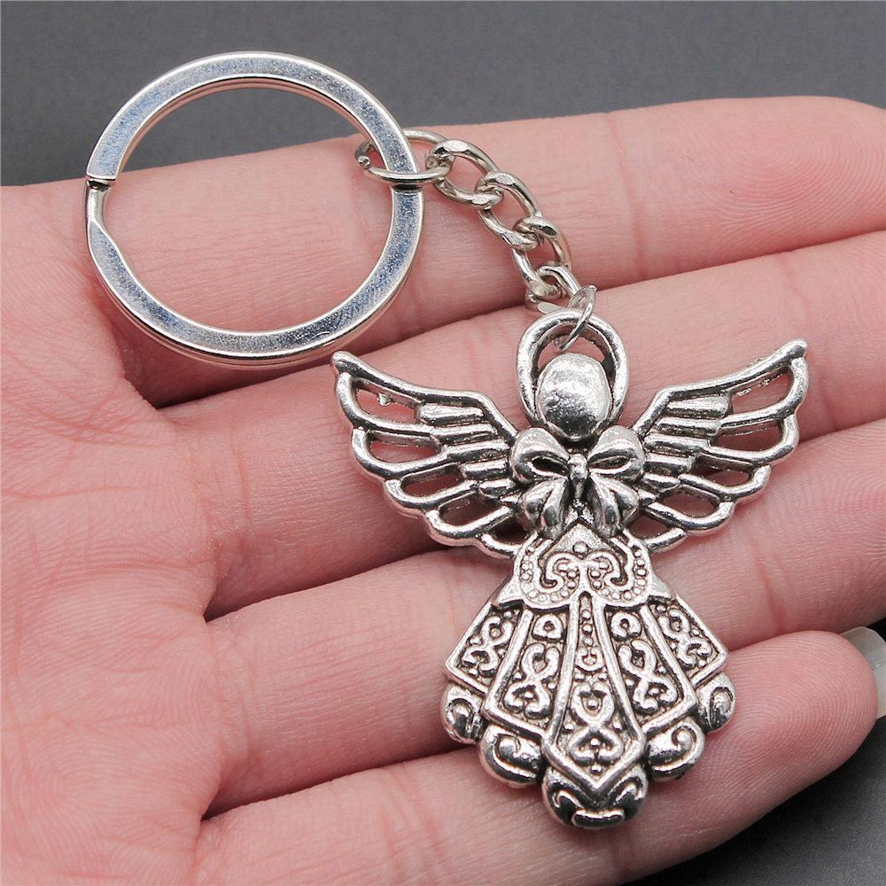 Angel Wings Feathers Heavenly Keychain for Girls Hot Sale Streetwear Bridesmaid Gift Retro Phone Charm