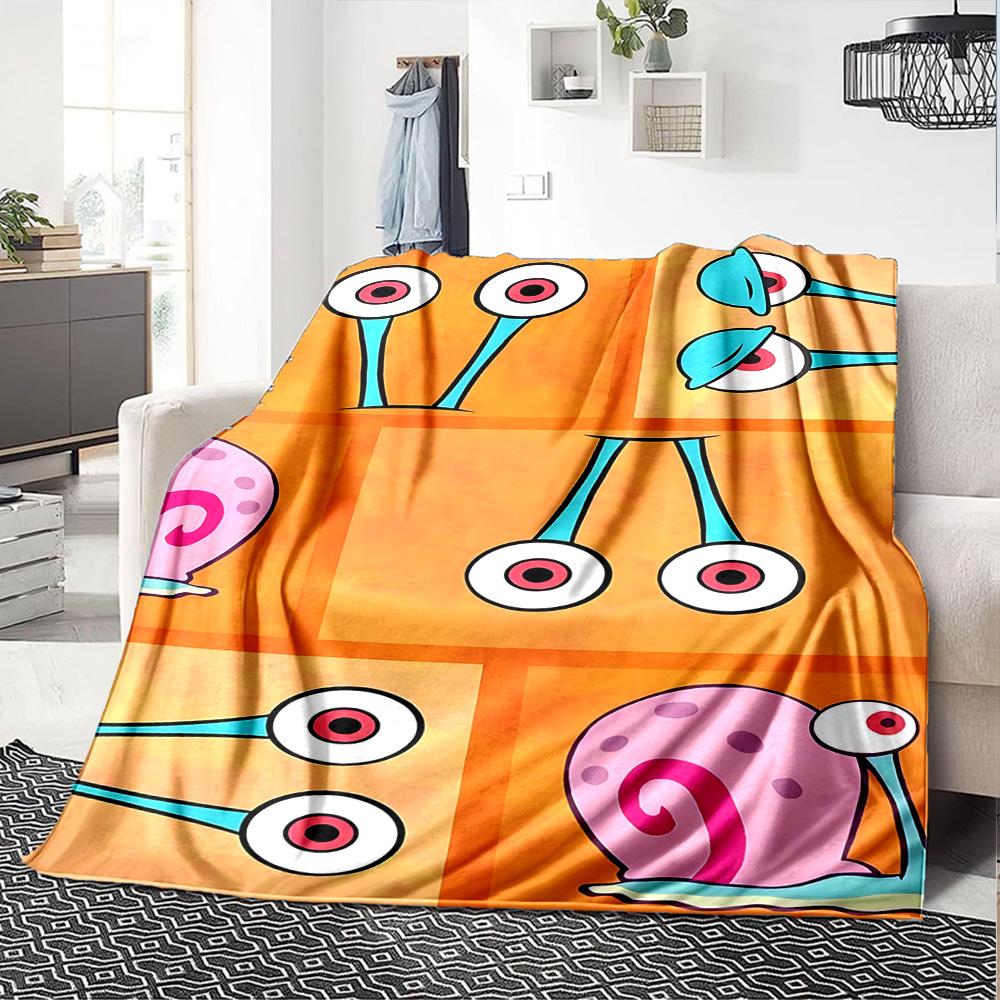 Snail Big Eyes Flannel Blanket Super Soft Warm Cozy Blanket For Sofa Bed Office Travel Allseason Home Decor Gift