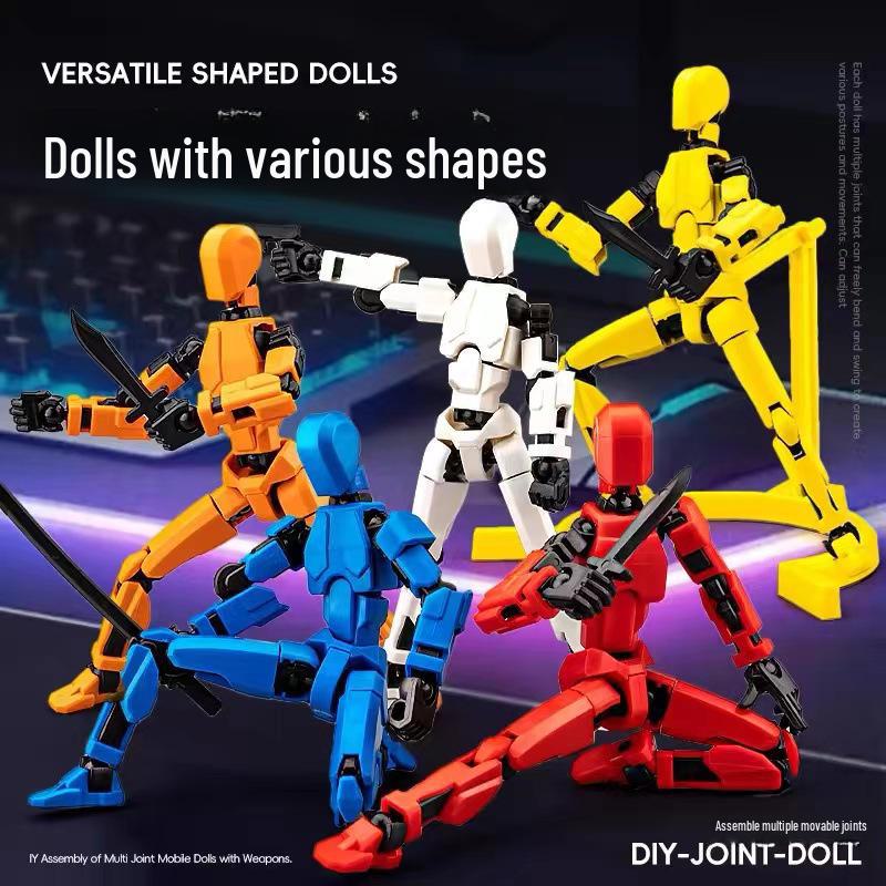 3D-printet flerledds gulrotrobot håndmodellbyggeleke for barn