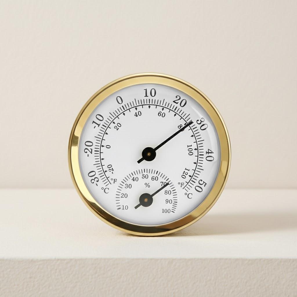 Высокоточный настенный термометр-гигрометр, датчик температуры и влажности для помещений, дома золотой