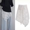 Asymmetric Lace Underskirt Slips Irregular Mesh Underskirt Slips Dress  Summer