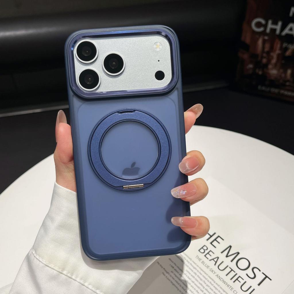 Applicable To Apple 18Pro Armor 360 Rotating Magnetic Suction Bracket Mobile Phone Case iPhone17 Matte Skin Protective Case