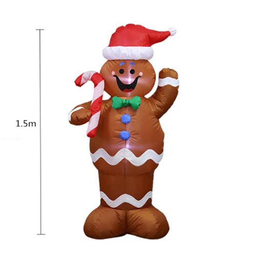 1.5m Inflatable Gingerbread Man Prop for Christmas Party Yard Decor
