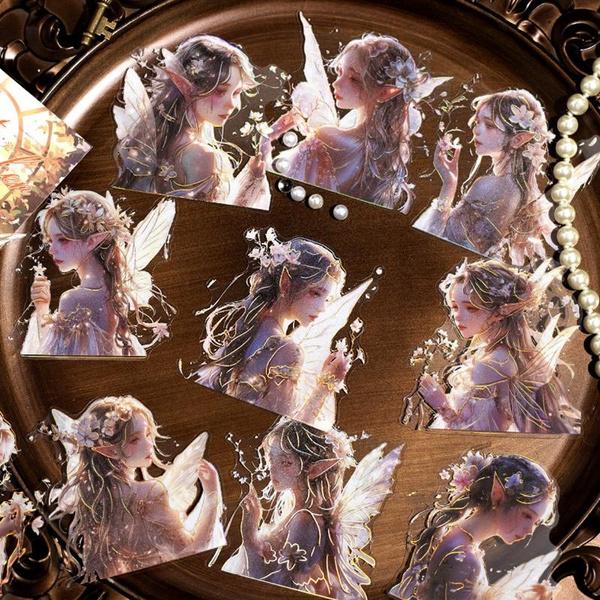 20 Stück/Packung süße Elfenmädchen-Serie Scrapbooking-Aufkleber, perfekt für Collage, Journaling, Basteln, DIY-Zubehör