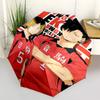 1 Stück Haikyuu!! Kuroo Tetsurou & Tsukishima Kei Volleyball Team Uniformen Regenschirm Automatisches Öffnen Schließen, Tragbares 3-fach Design, 8-Speichen Eisenrahmen O