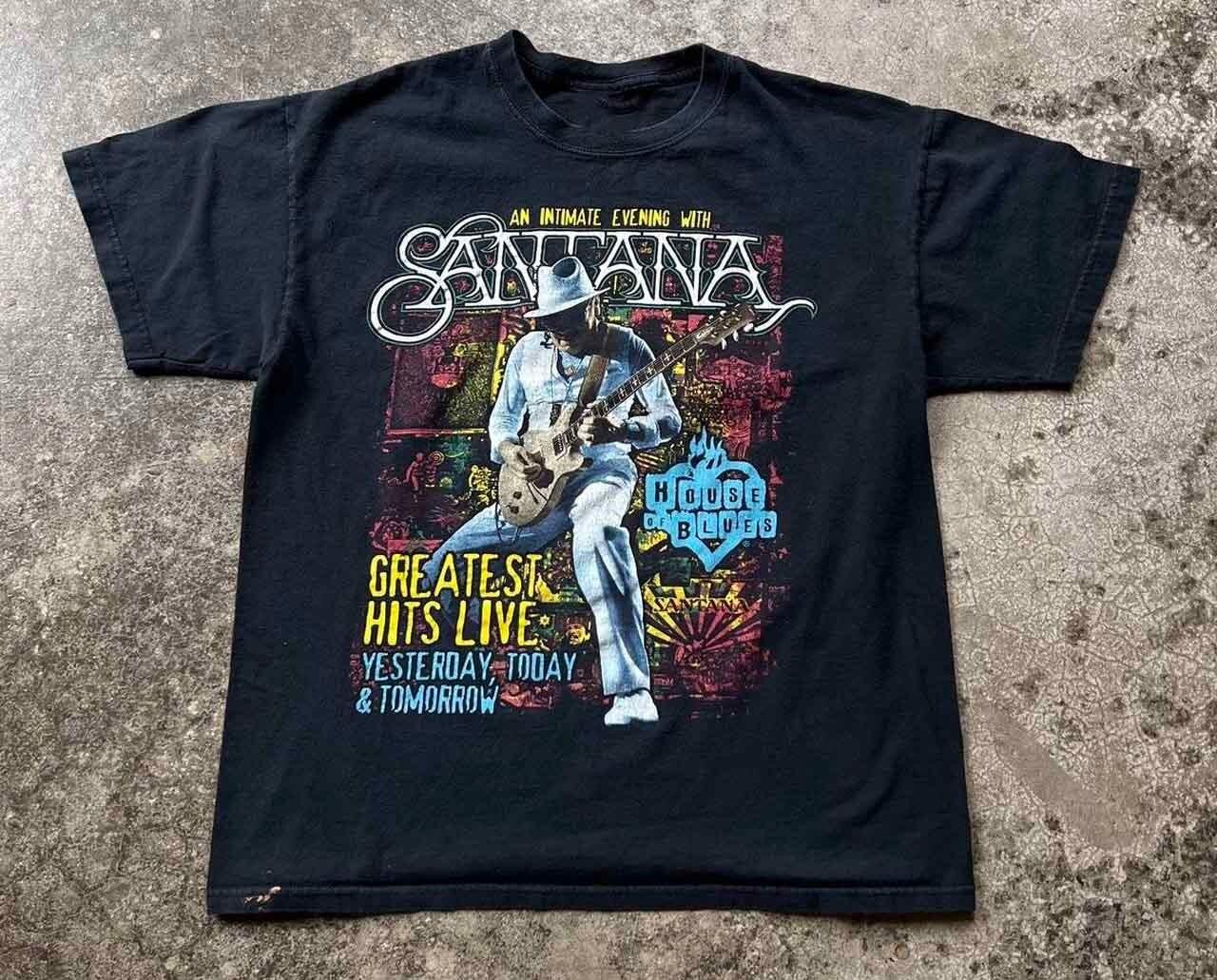 Vtg Santanaaaa Band Gift For Fans Cotton Black All Size T Shirt For Men UR133 XL