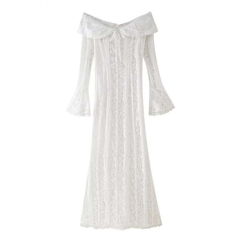 Elegant One-Shoulder Lace Bandeau Dress for Women