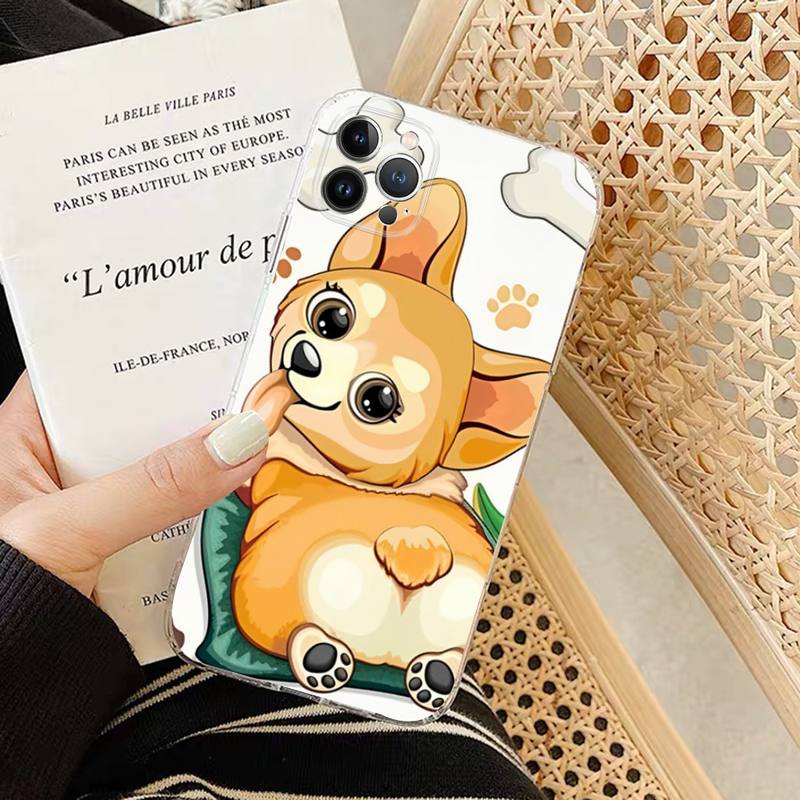 Cartoon Dog Corgi Phone Case Silicone Soft for iphone 14 13 12 11 Pro Mini XS MAX 8 7 6 Plus X XS XR Cover