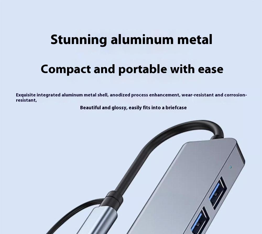 7-Port Aluminum Alloy USB 3.0 Hub with Type C Charging & Data Transfer Functions for Desktop & Laptop Computers