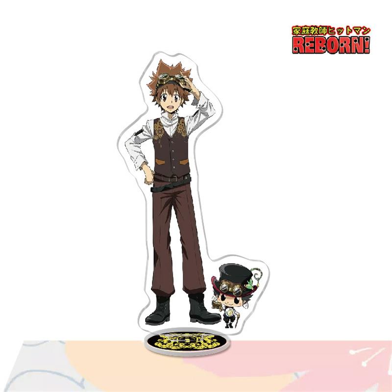 Katekyo Hitman Reborn акриловый брелок-фигурка на подставке Савада Цунаёси Гокудера Хаято стоящий знак брелок для рабочего стола 1