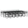 13 Piece Outdoor Dining Set with Cushions Black PE Rattan
