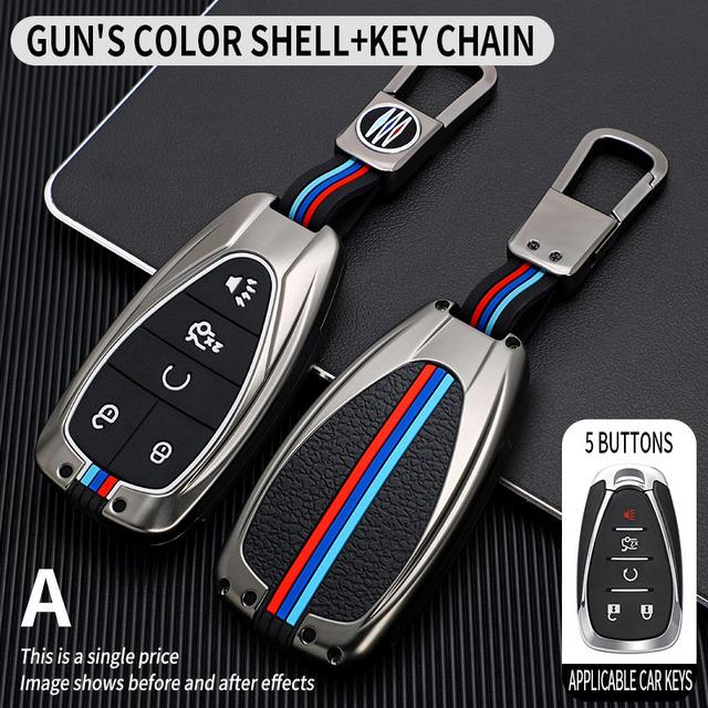 Zinc Alloy Car Key Case Cover for Chevrolet 2017 20 18 2019 2020 2021 Chevy Malibu Camaro Trax Traverse Sonic Cruze Volt Equinox