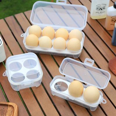 3/4/8 Grids Transparent Egg Storage Box Container Refrigerator Camping Eggs Container Anti-fall Camping Picnic Kitchen Organizer