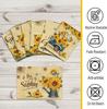 Pinata Sunflower Linen Square Summer Spring Placemats Set of 6, Sunflower Table Decor, Vintage Summer Spring Gnome Truck Washable Table Mats