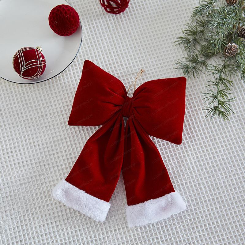 Household bow large pendant photo atmosphere props atmosphere manufacturing flocking bow Christmas tree decoration