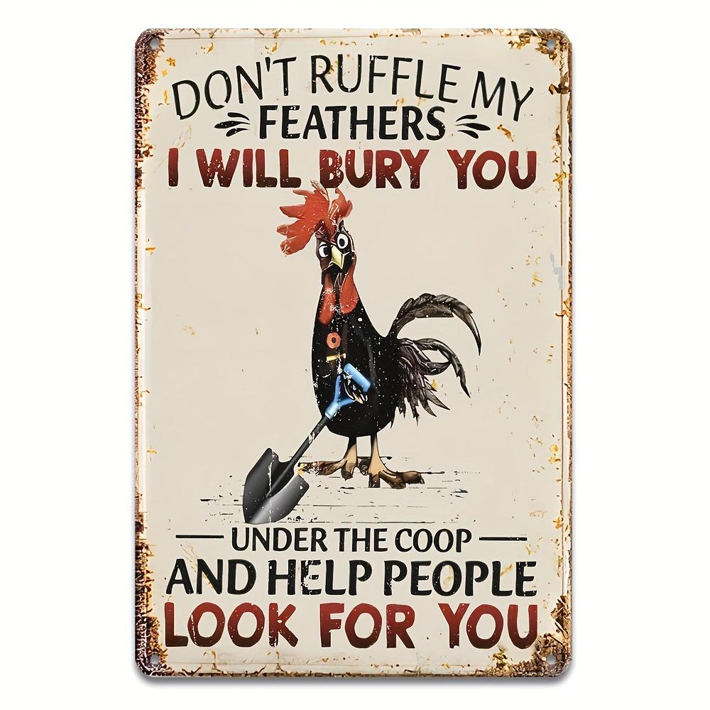 

Humorous Rustic Rooster Metal Sign with Distressed Finish Ideal as Vintage Wall Decor for Man Cave Farmhouse Garage Porch Cafe 20x30cm