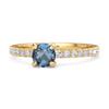 London Blue Topaz Classic Solitaire Pave Band Ring - 925 Sterling Silver Gold Vermeil