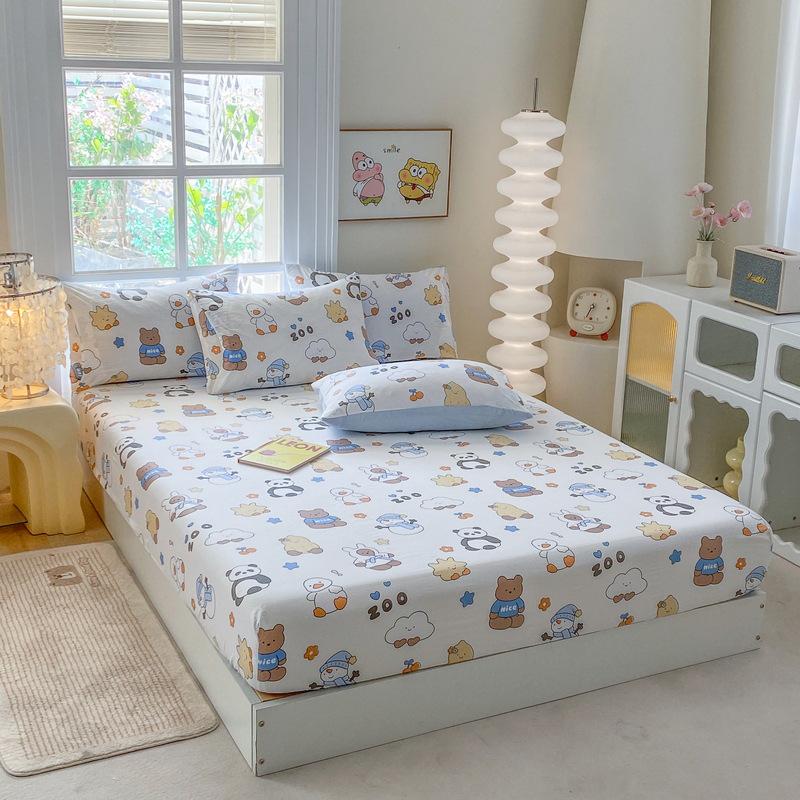 2026 Cartoon Fitted Bed Sheet - Four Seasons, Non-slip Dormitory Mattress Cover