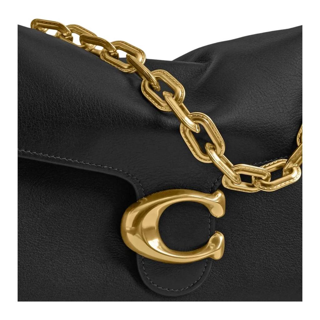 Coach Chain Tabby 26 Removable Chain Shoulder Strap Leather Shoulder Bag Medium Women shoulder bag Black CY919-B4BK