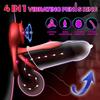 4in1 Rose Penis Ring Vibrator Delay Ejaculation Stronger Erection Adult Sex Toy for Couple G-spot Stimulator Anal Plug Cock Ring