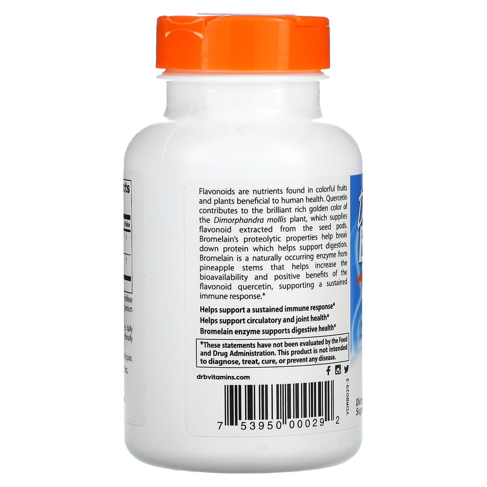 Doctor's Best Quercetin Bromelain Veggie Capsules, 180 Count