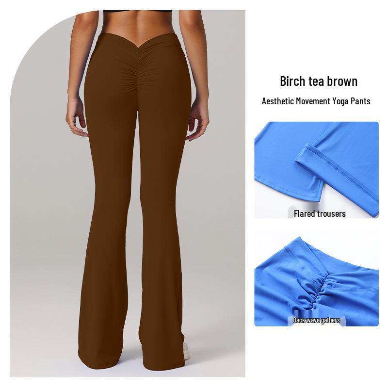 High Waist Micro Flare Yoga Pants - Hip Lifting, Long Sports Pants for Running & Pilates